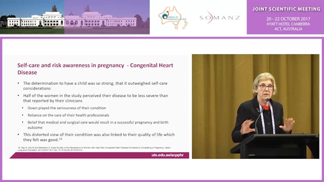 Experiences of women with cardiac disease in pregnancy Prof Elizabeth Sullivan
