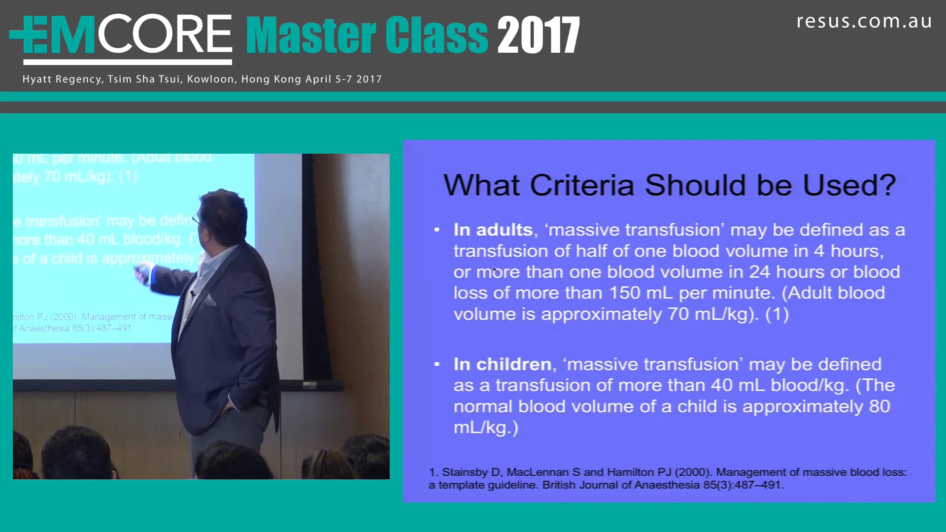 Critical bleeding mass transfusion Dr Will Davies
