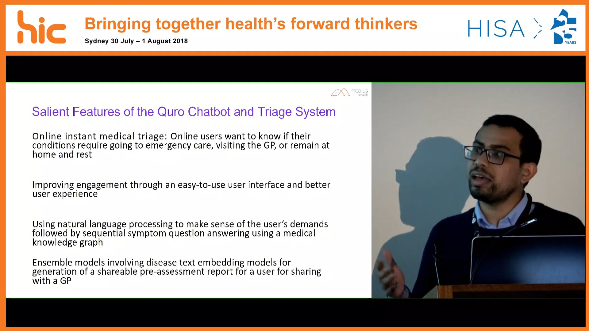 Quro Facilitating user symptom check using a personalised chatbot-oriented dialogue system Dr Shameek Ghosh