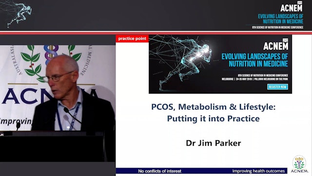 PCOS, metabolism and lifestyle Putting it into practice Dr Jim Parker