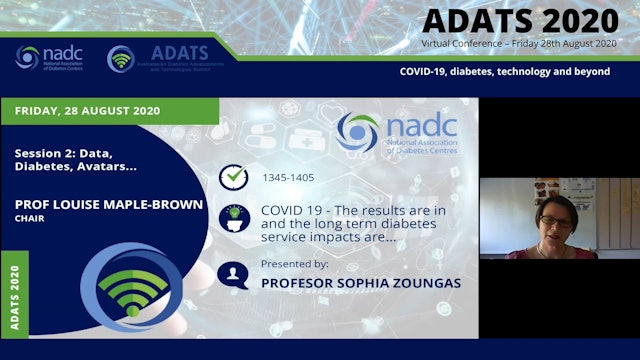 COVID 19 - The results are in and the long term diabetes service impacts are Prof Sophia Zoungas