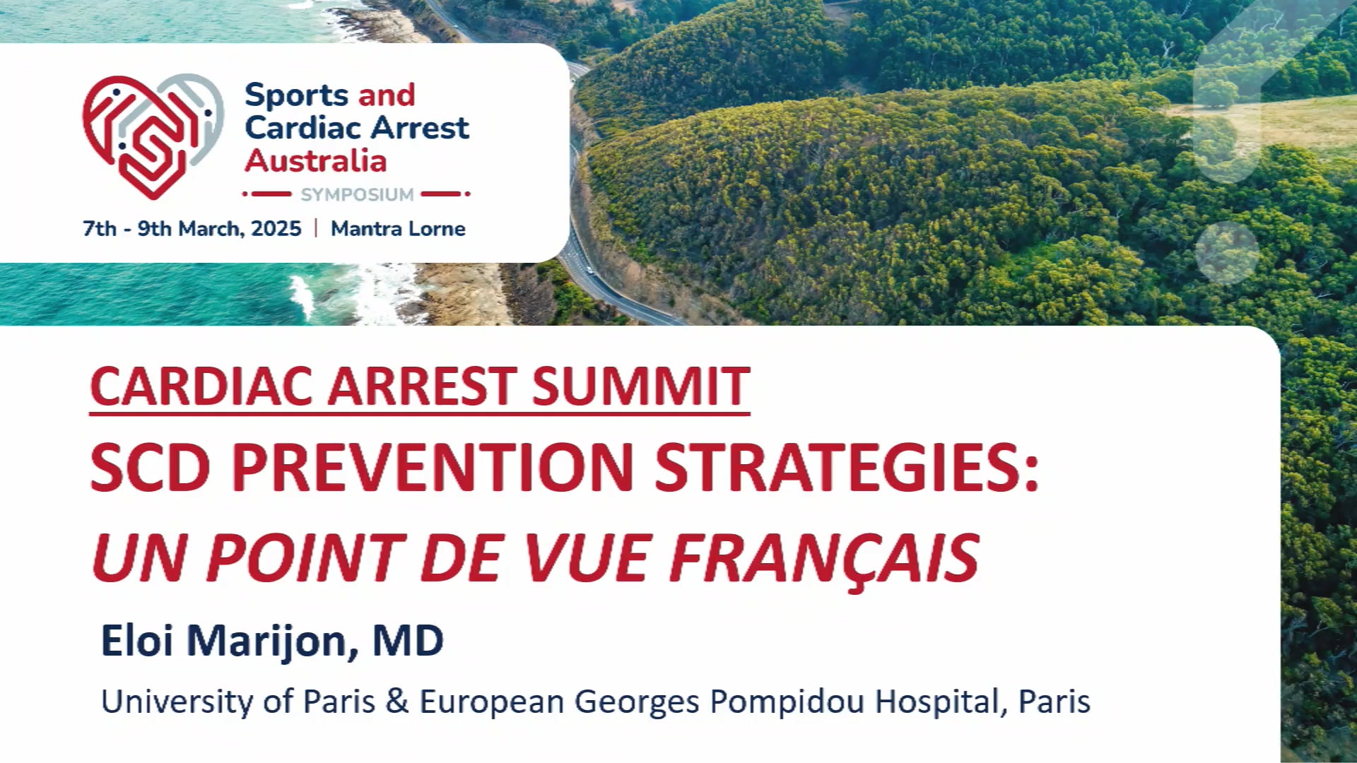 SCD prevention strategies un point de vue français Prof Eloi Marijon