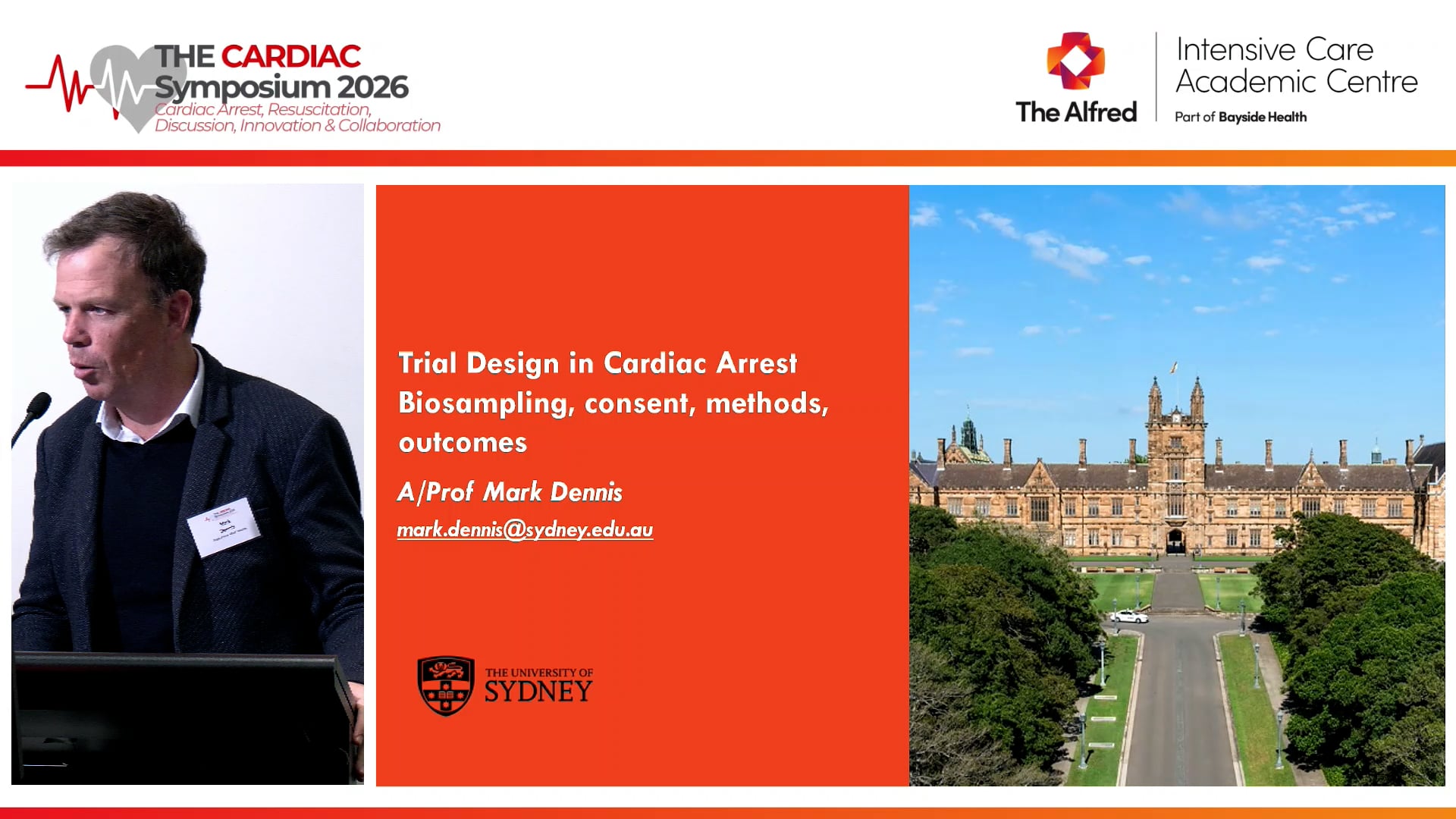 Trial design in cardiac arrest (Biosampling, consent, methods, outcomes) AProf Mark Dennis