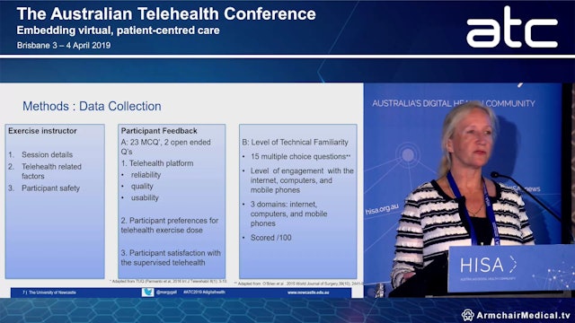 Cardiorespiratory fitness training sessions delivered via telehealth are safe, feasible and acceptable for community-dwelling stroke survivors Margaret Galloway
