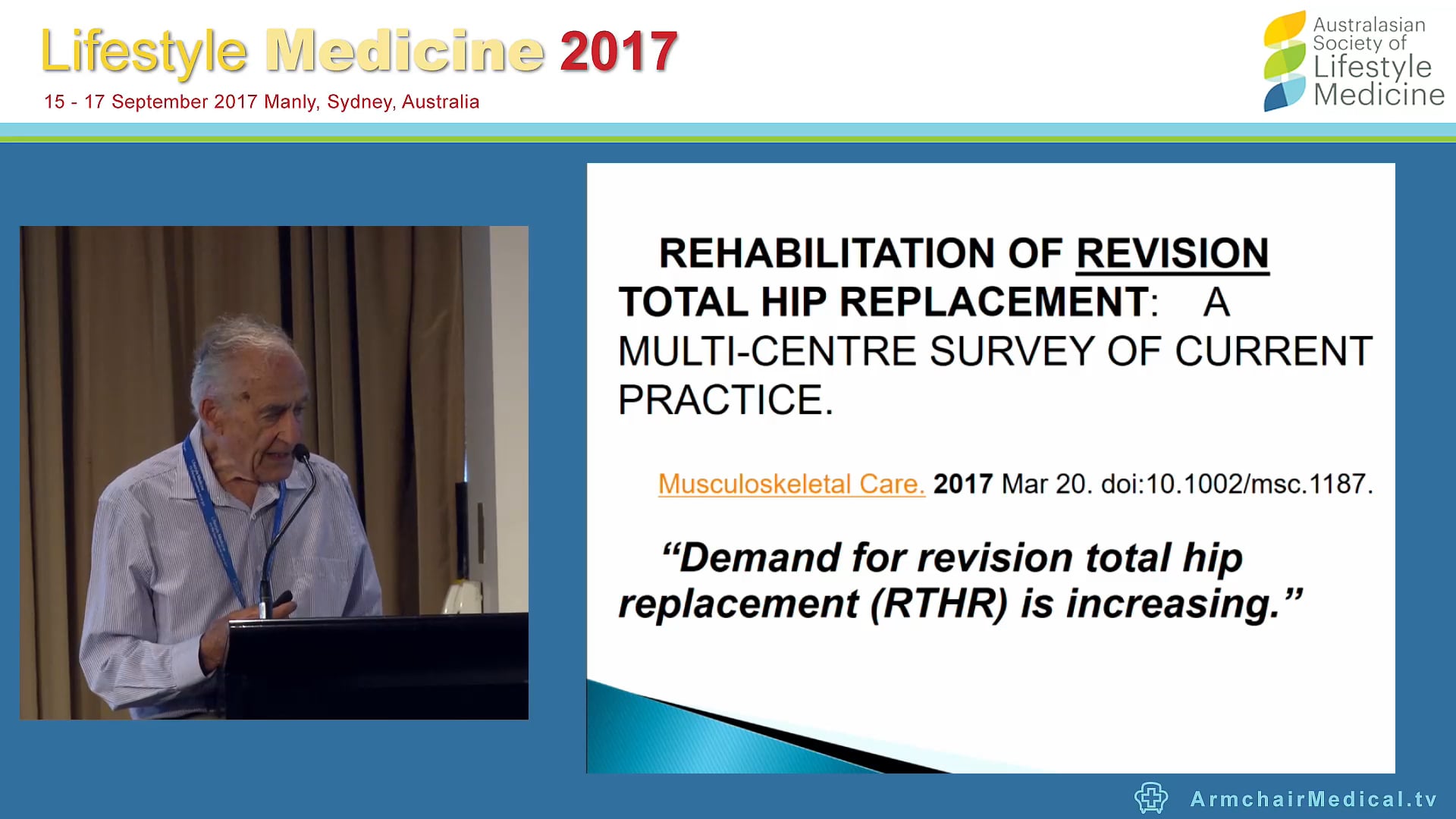 THRs increasing in ageing population Dr Conrad Robert Winer