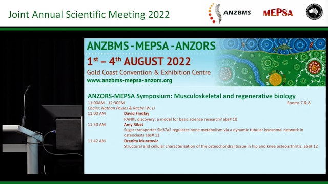ANZORS-MEPSA Symposium Musculoskeletal and regenerative biology Aug 2 11.00 am