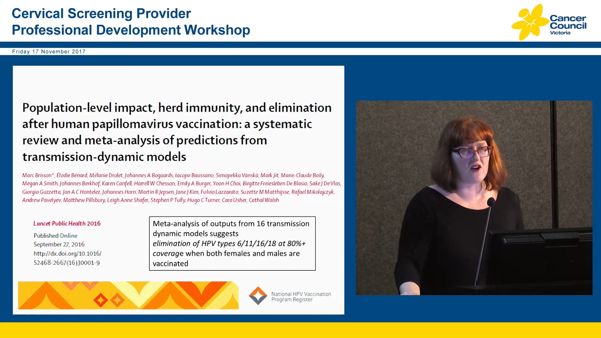 Is this the end of cervical cancer Update on HPV vaccination Assoc Prof Julia Brotherton