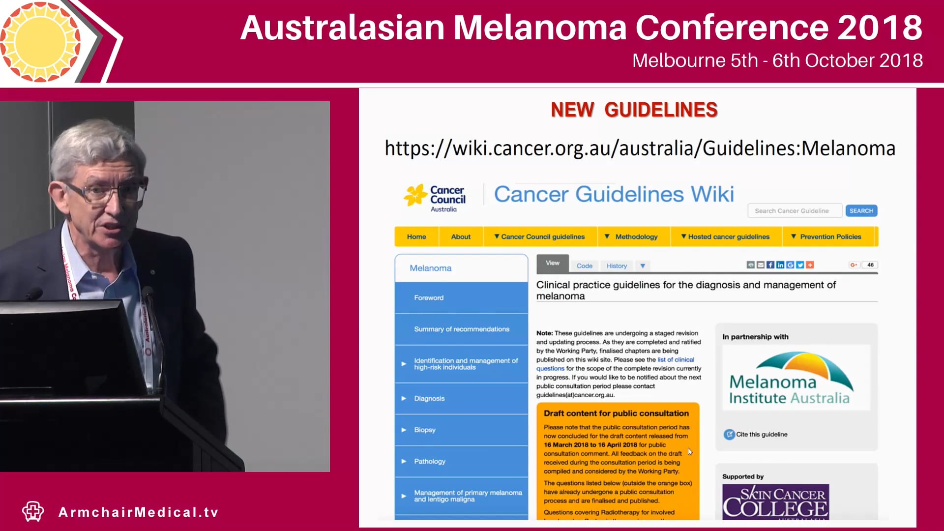 Ensuring the quality of melanoma care The National Melanoma Guidelines - the clinician perspective John Thompson