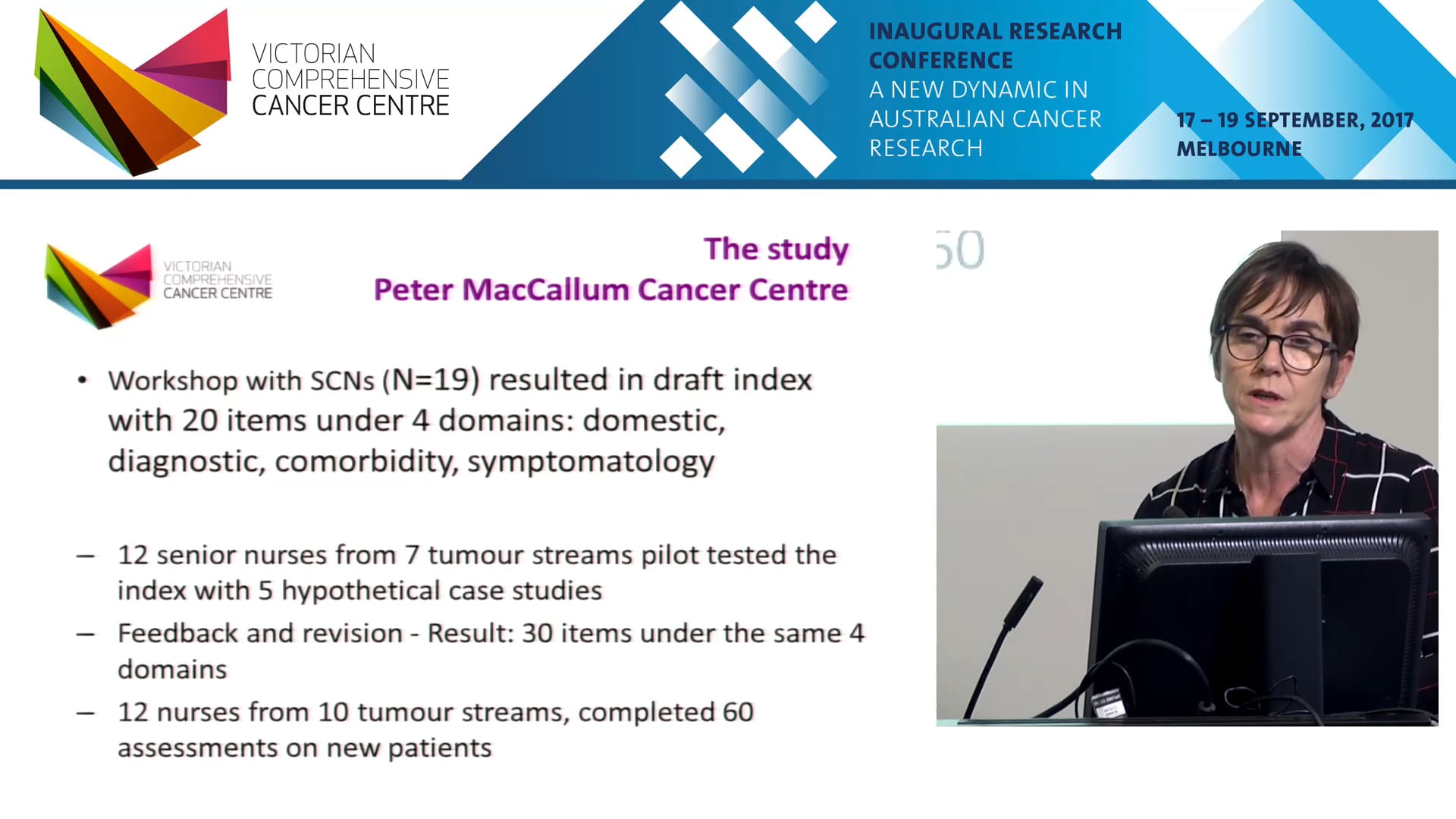 Development of a care complexity index for use in ambulatory settings by cancer nurses Prof Mel Krishnasamy