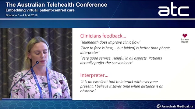 Language service improvement model Enabling telehealth (video) access to interpreters in outpatients Claire Hunter Telehealth Coordinator, Barwon Health