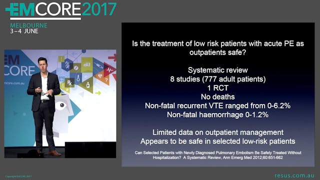 Outpatient Management of PE Dr James ...