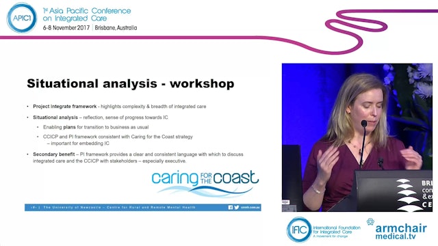 Using project Integrate framework to assess progress towards care integration on the Central Coast NSW H Dalton