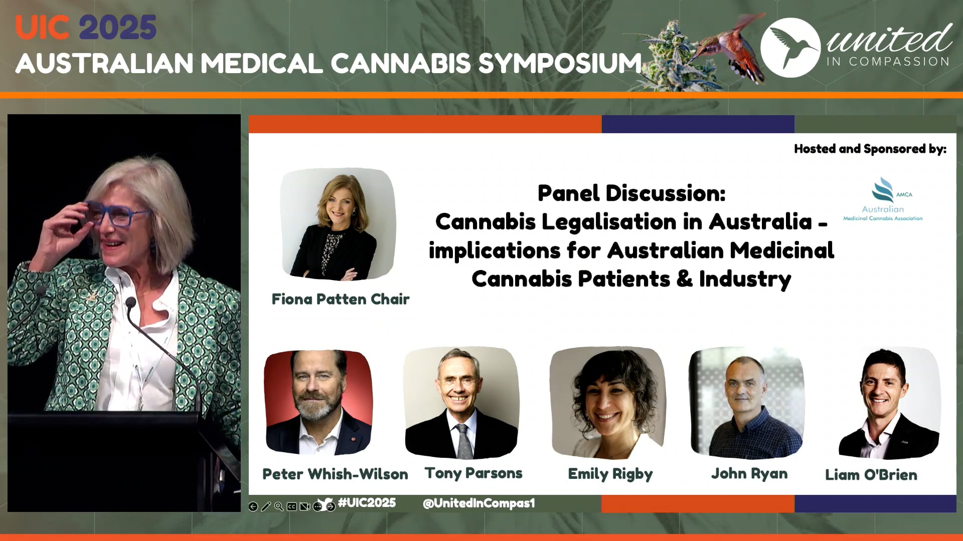 Cannabis Legalisation Australia - implications for Australian Medicinal Cannabis Patients & Industry Fiona Patten Chair, John Ryan, Peter Whish Wilson, Tony Parsons, Liam O’Brien