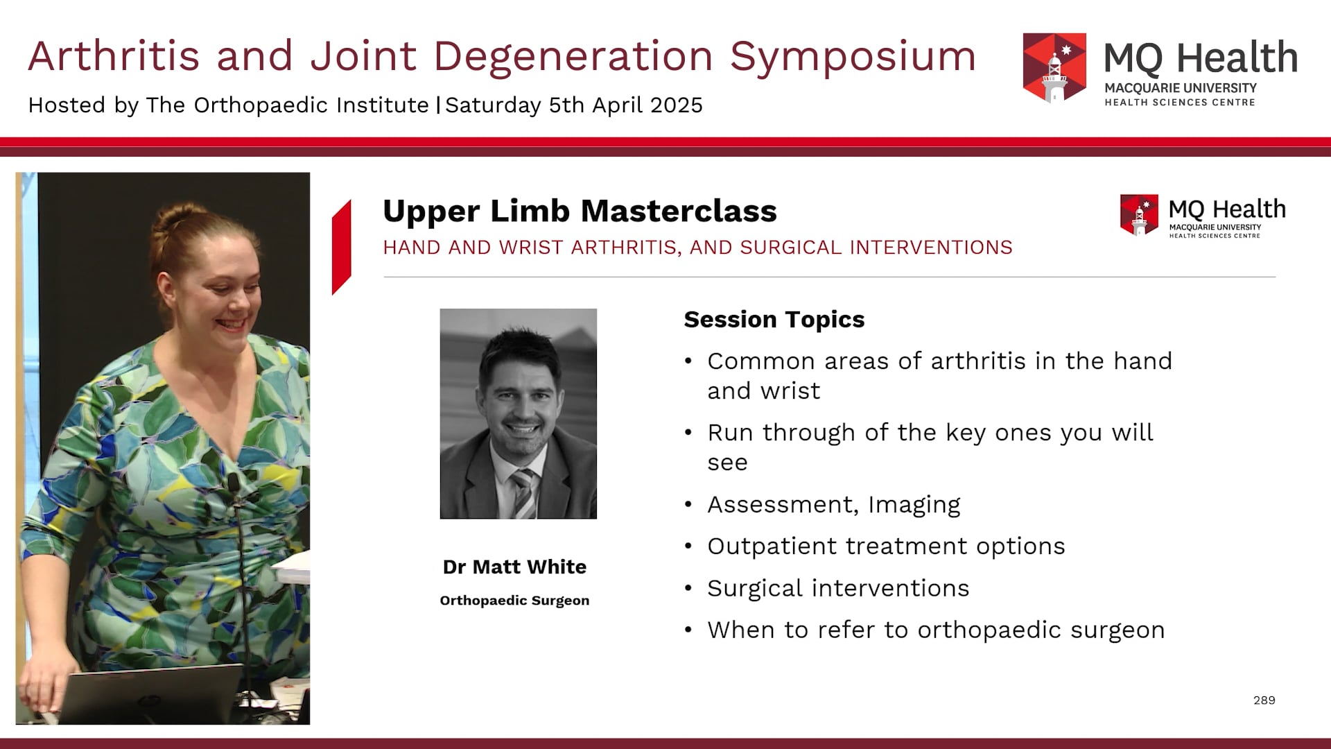 Hand and Wrist Arthritis and Surgical Interventions Dr Matthew White