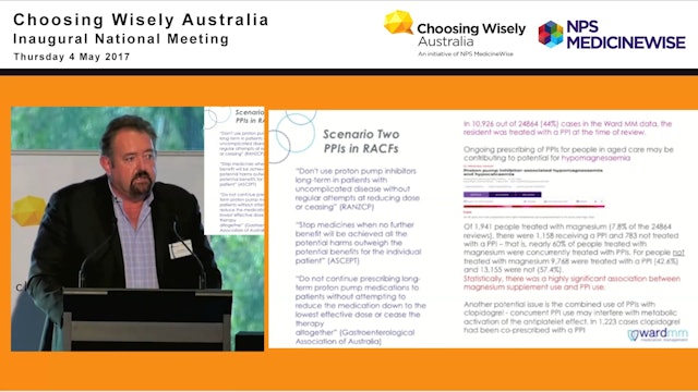 Using data to support Choosing Wisely principles in the Australian aged care setting. Dr Chris Alderman - Director of Clinical Excellence, Ward Medication Management