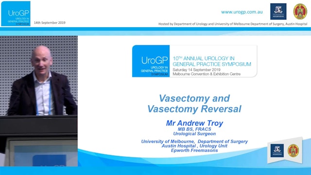 Vasectomy and Vasectomy reversal Mr Andrew Troy