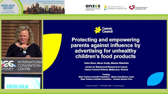 Protecting and empowering parents against influence by advertising for unhealthy children's food products Helen Dixon