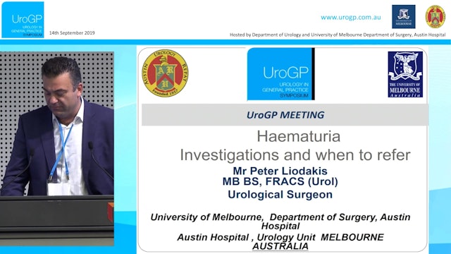 Haematuria Investigation and when to refer Mr Peter Liodakis