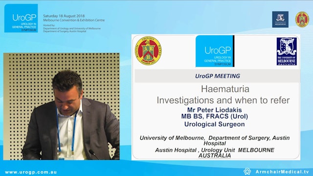 Haematuria Investigations and when to refer, Mr Peter Liodakis