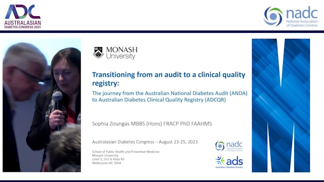 Transitioning from an audit to a clinical quality registry Sophia Zoungas