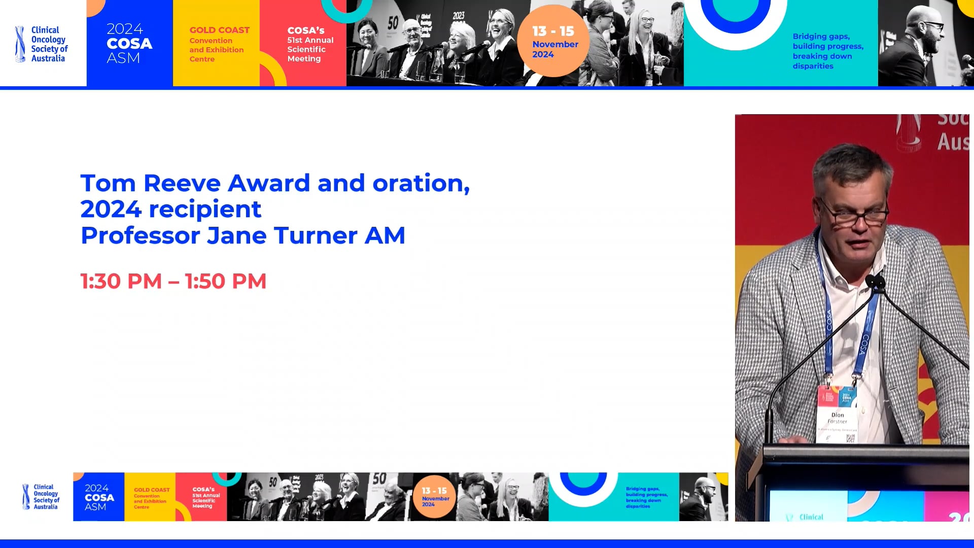 Tom Reeve Award and oration, 2024 recipient Professor Jane Turner AM