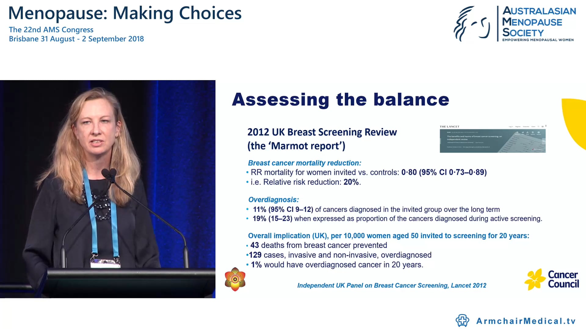 Debate Screening for breast cancer - is it worth it Chair Sylvia Rosevear Affirmative Prof Karen Canfell Negative Prof Robin Bell