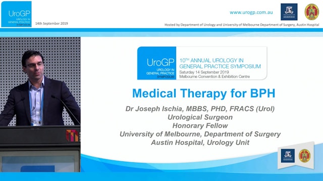 Medical therapy for BPH Assoc Prof Joseph Ischia