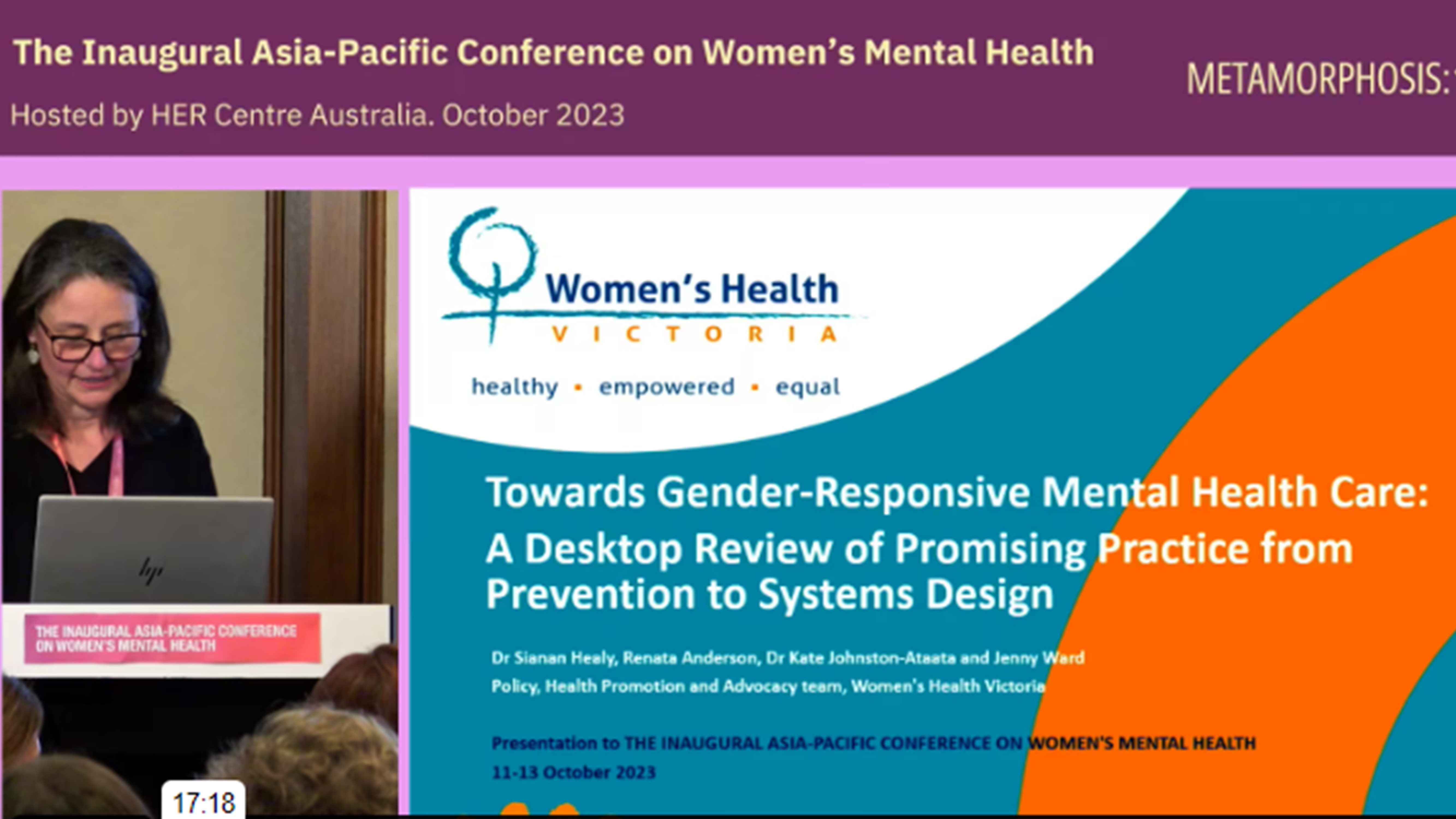 Towards Gender-Responsive Mental Health Care Dr S Healy and Ms KJohnston-Ataata