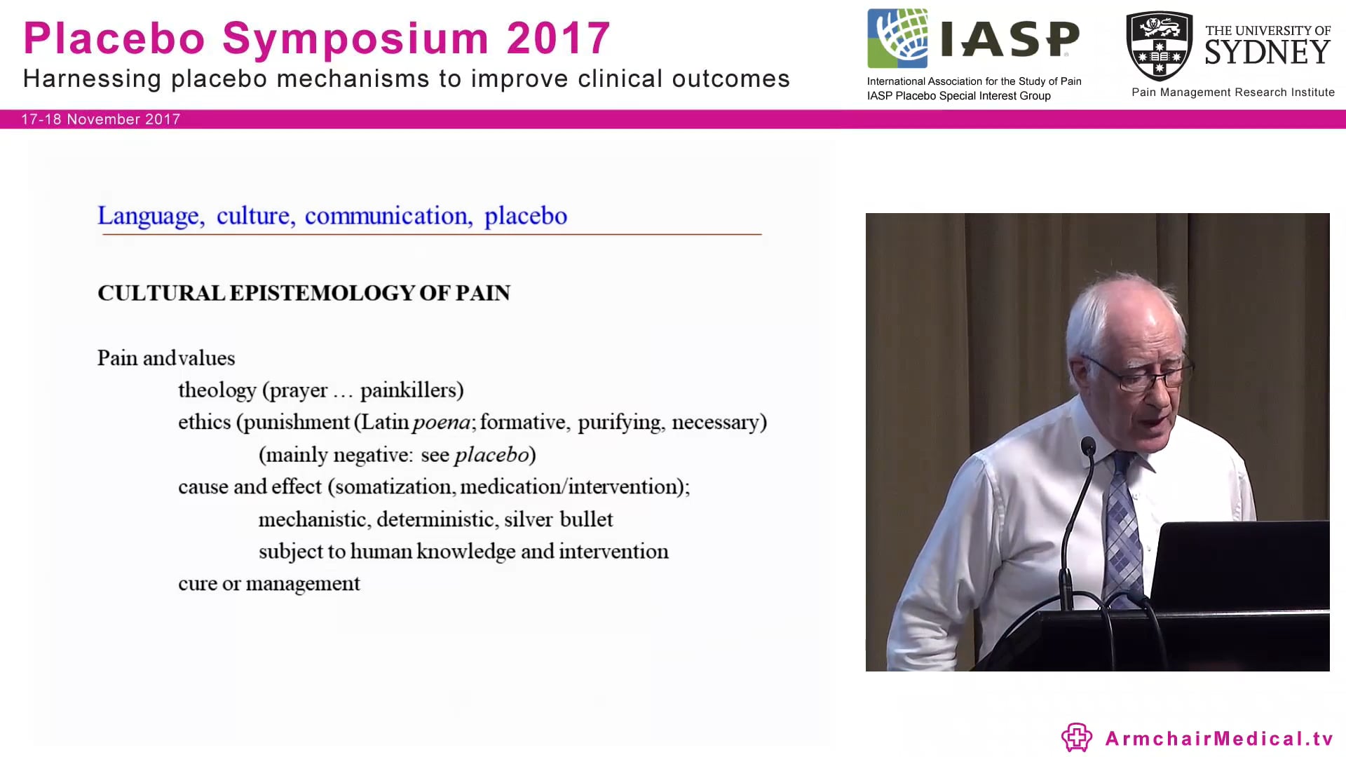 Language, meaning, culture and placebo Prof. Roland Sussex