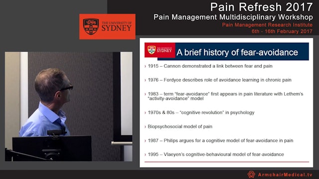 Fear and avoidance in chronic pain - Implications for treatment Dr Bradley Wood