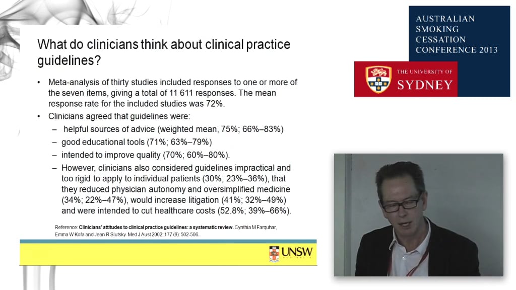 Smoking cessation clinical practice guidelines Prof Nick Zwar