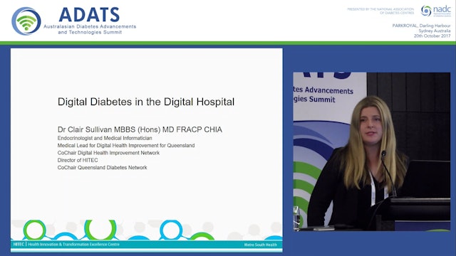 Digital Diabetes In The Digital Hospital Dr Clair Sullivan