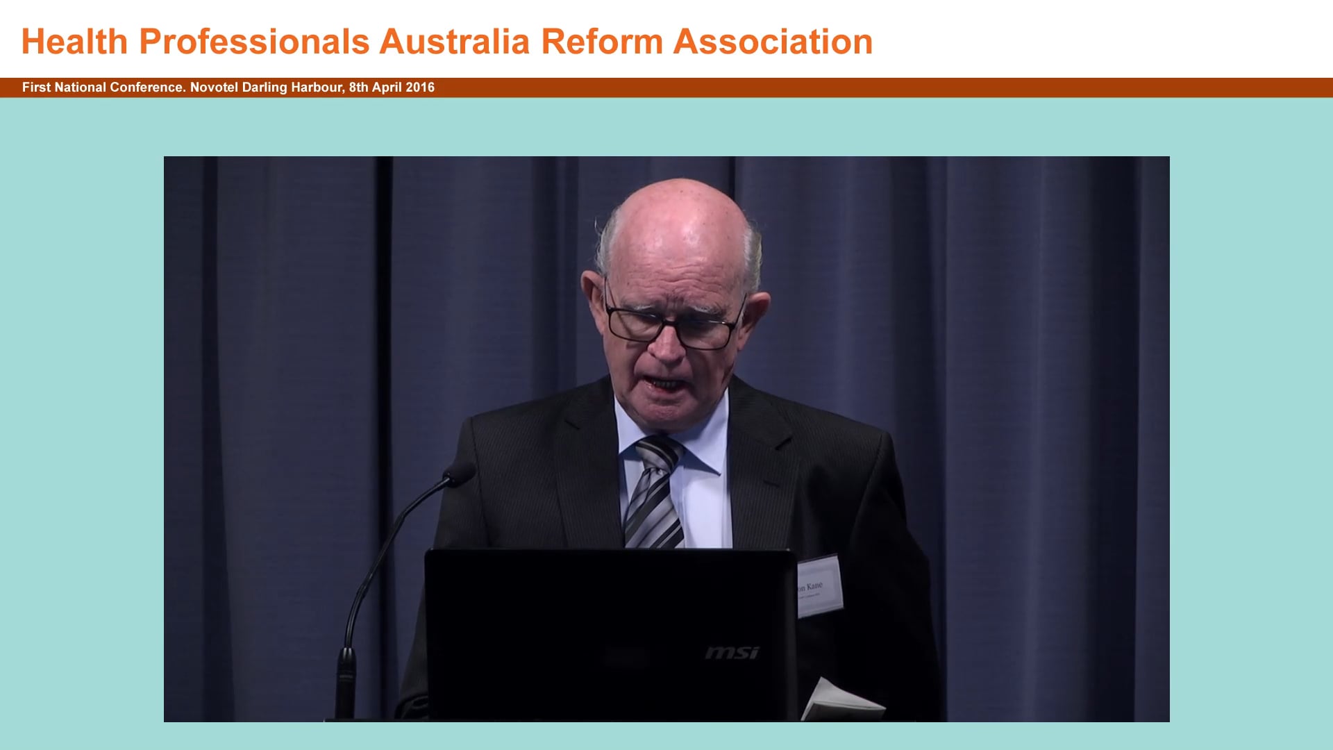 Welcome and opening remarks 2016 Conference Don Kane