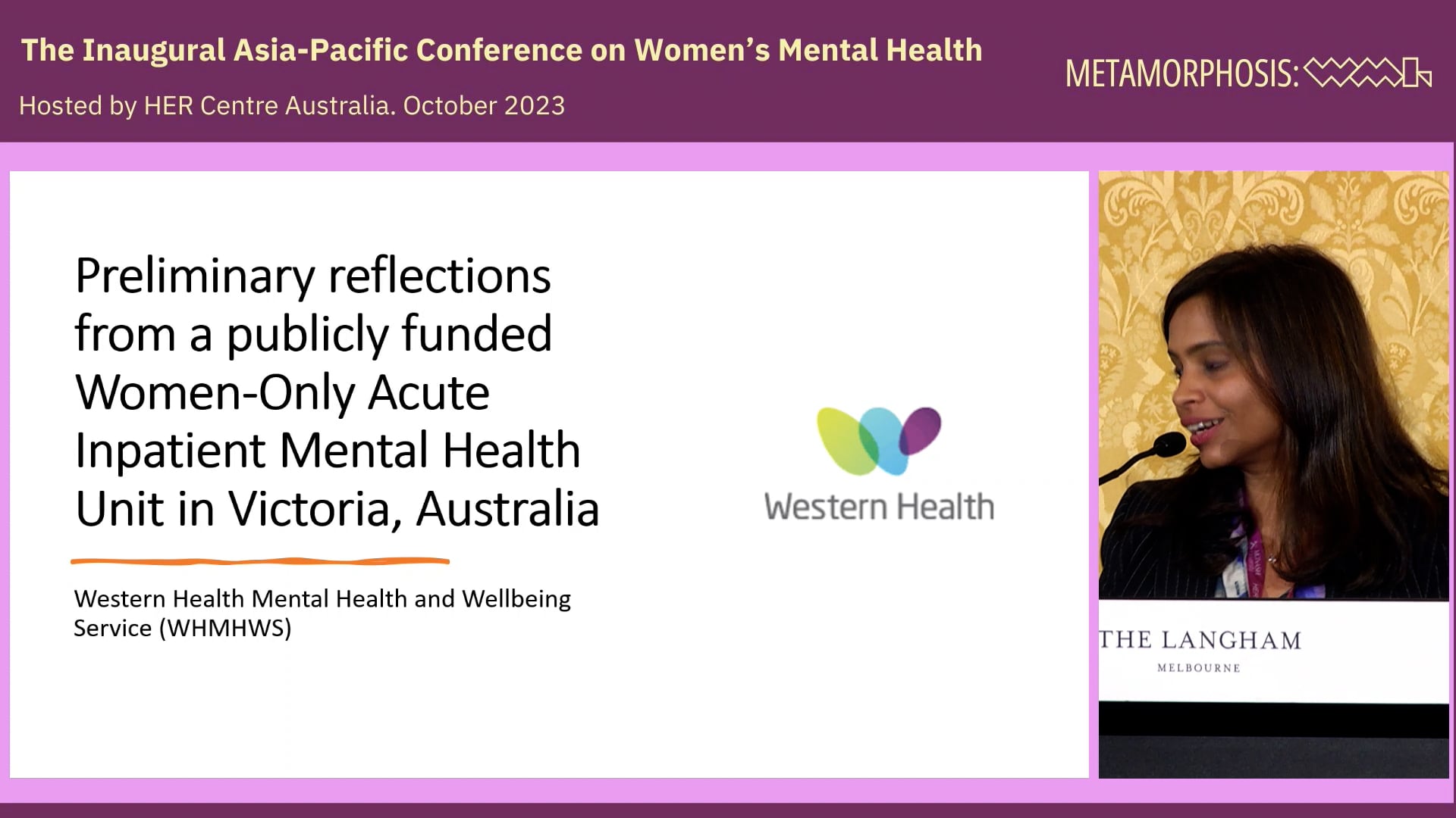 Preliminary reflections from a Publicly funded Women-Only Acute Inpatient Mental Health Unit in Melbourne Dr Sara Eraly, Dr Jodie Thomas, Dr Anisha Landge Western Inpatient Psychiatric Unit- Western Health