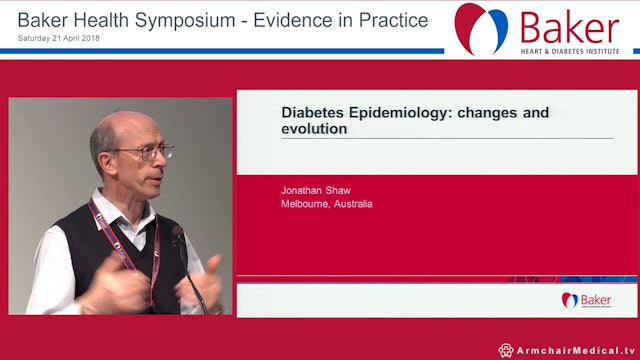 Diabetes Epidemiology Changes and evolution Prof Jonathan Shaw
