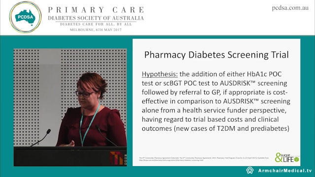 The role of pharmacists in diabetes detection and management, new Government initiatives Ms Kirstie-Jane Grenfell