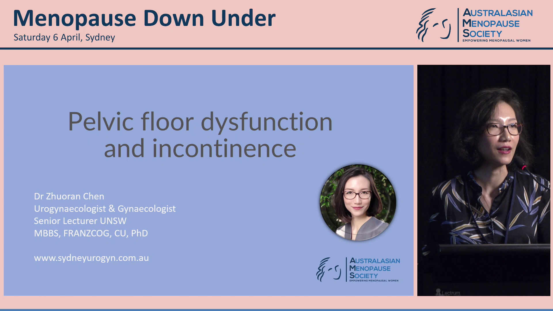 Pelvic floor dysfunction and incontinence Dr Zhuoran Chen