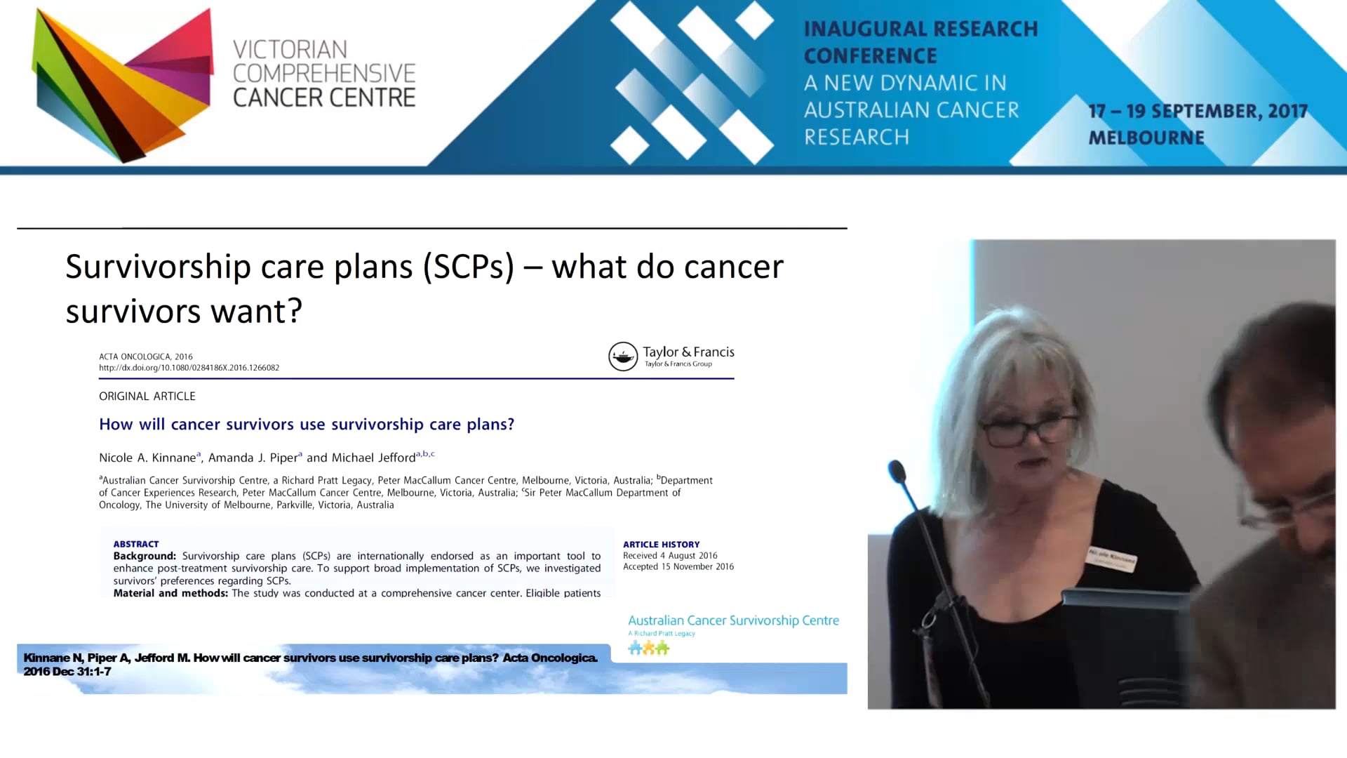 Survivorship care plans (SCPs) – what do survivors of gynaecological cancer want - Nicole Kinnane