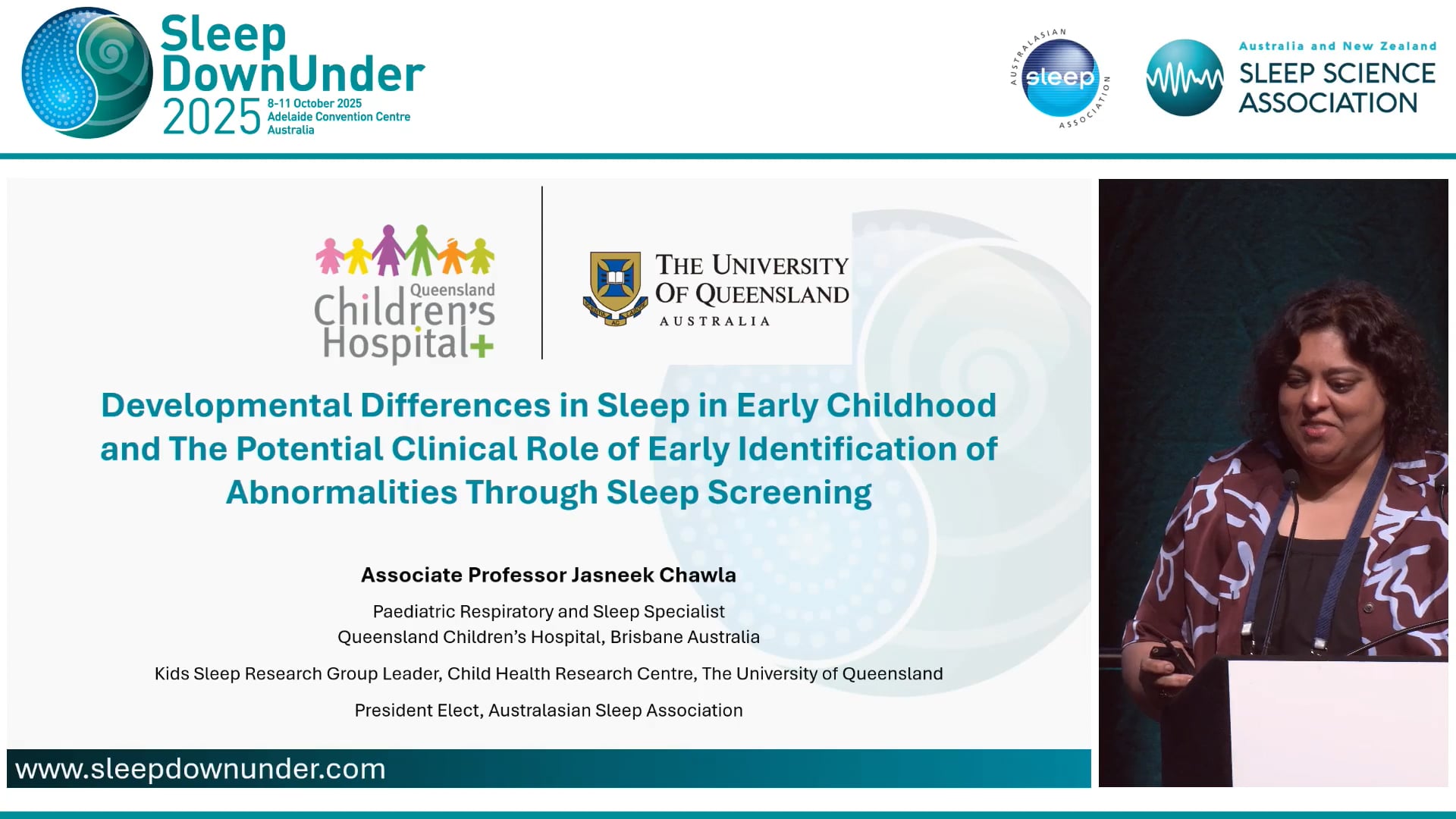 Developmental differences in sleep in early childhood and the potential clinical role of early identification of abnormalities through sleep screening Assoc Prof Jasneek Chawla