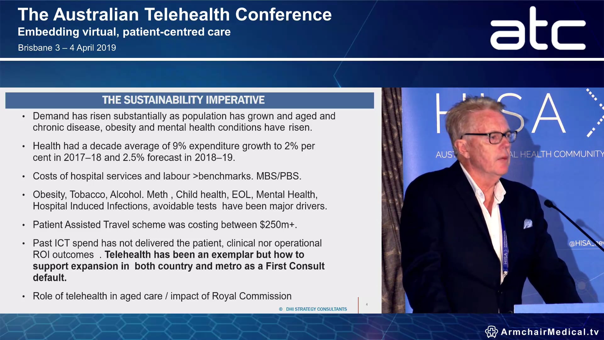 The role of telehealth in sustainable health - driving adoption and scale through policy and talent Assoc Prof Warren Harding Minister for Health Nominee, Sustainable Health Review WAElla Dachs Pr incipal, DH Inter