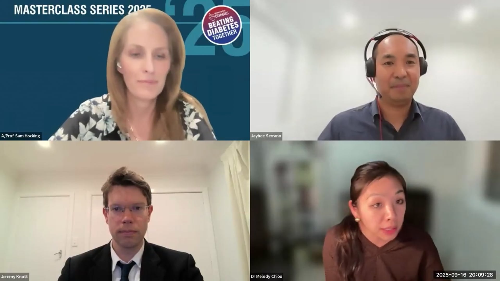 Diabetes medications Panel Discussion Assoc Professor Samantha Hocking, Dr Jeremy Knott, Jaybee Serrano