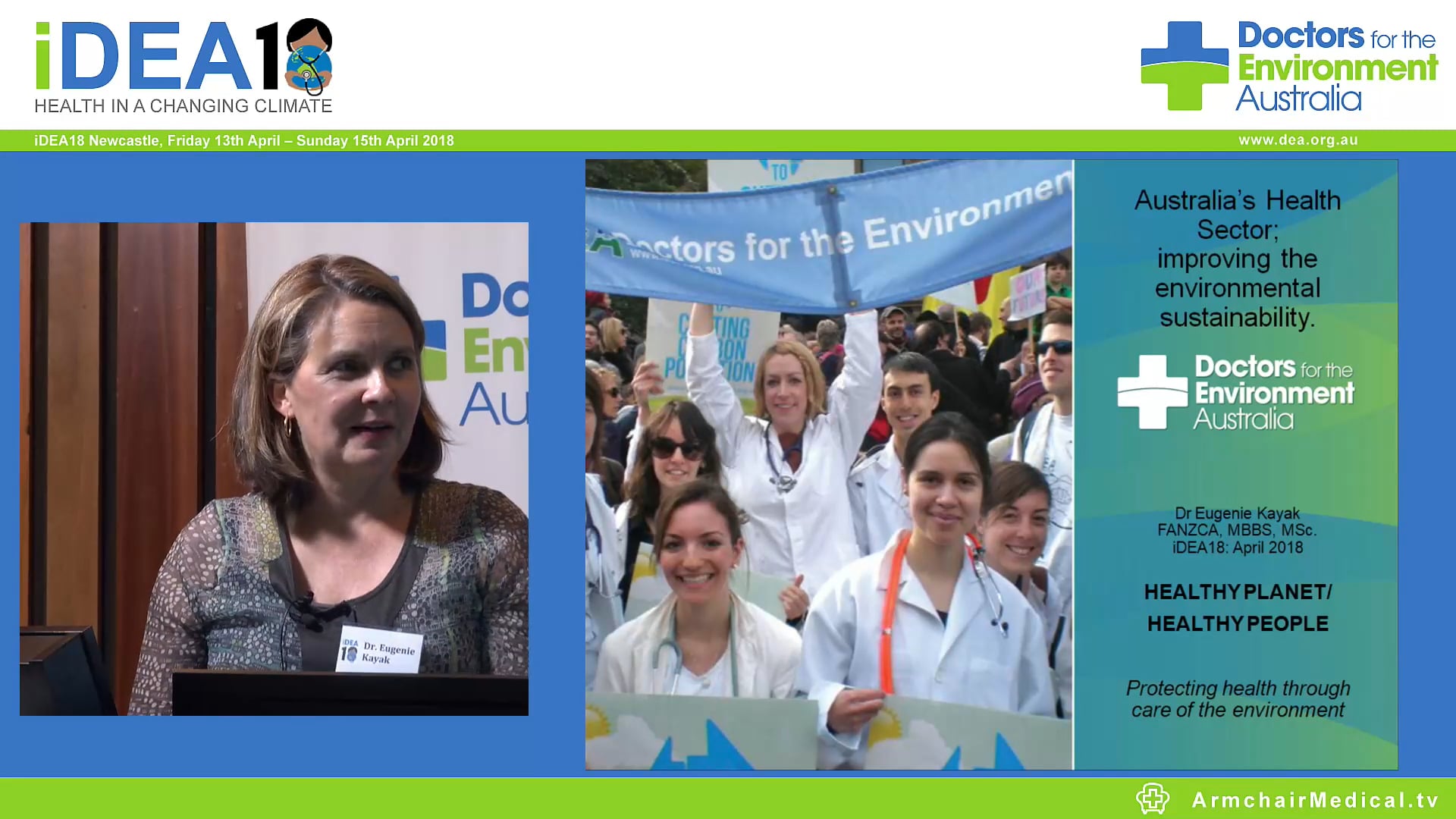 Australia's Health Sector - Improving the environmental sustainability Doctors for the Environment Australia Dr Eugenie Kayak