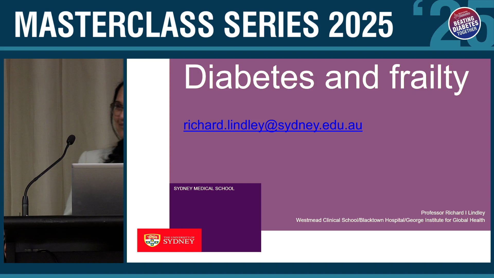 Diabetes and Frailty Professor Richard Lindley, Anandhi Murugesan