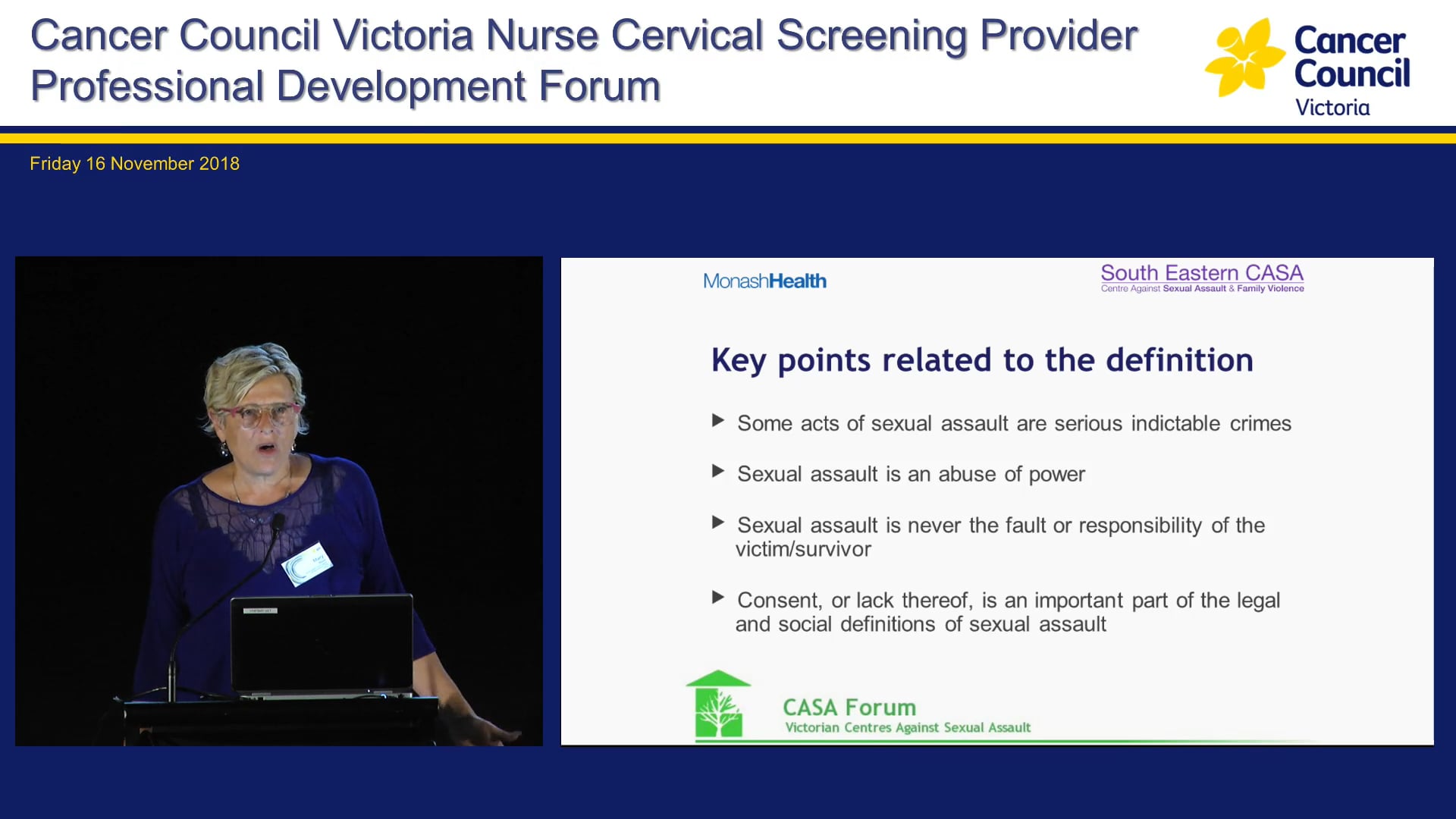 Impact of sexual assault on cervical screening Mary Mass - CounsellorAdvocate, South Eastern Centre Against Sexual Assault &amp; Family Violence