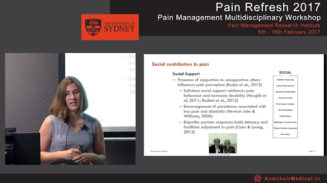 The social side of pain - Contributors and consequences Dr Claire Ashton-James
