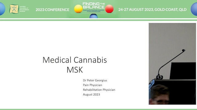 Medical Cannabis in MSK pain Dr Peter Georgious