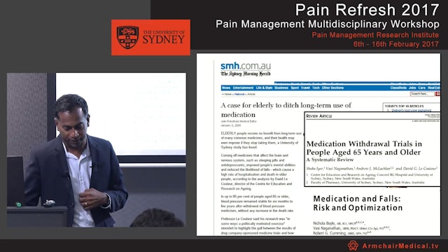Pain management in older people - pharmacological approaches Associate Professor Vasi Naganathan