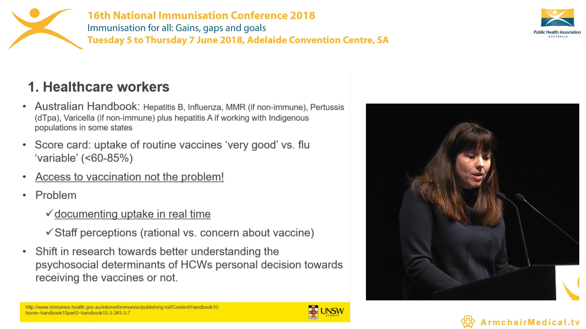 Gaps in occupational vaccination Dr Holly Seale