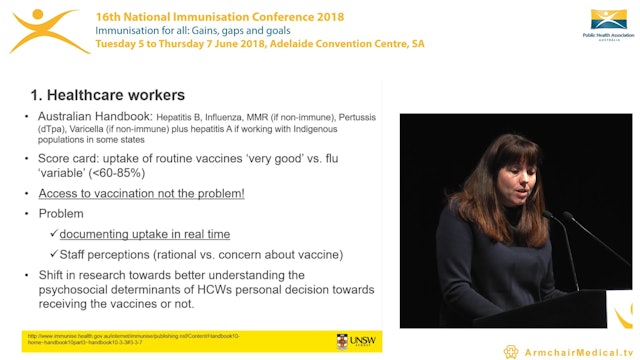 Gaps in occupational vaccination Dr Holly Seale