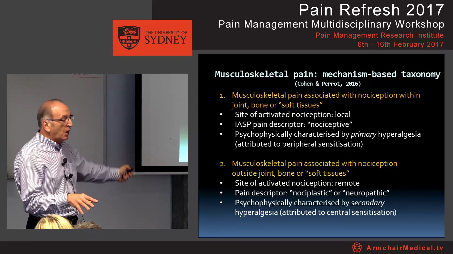 Overview of musculoskeletal pain Part 2 Professor Milton Cohen